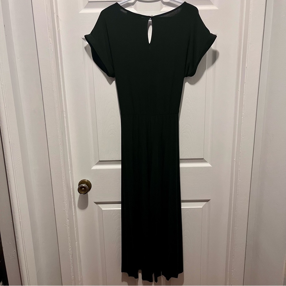 Frank Lyman Jumpsuit Dress Black Size 8 Medium Women flowy short sleeve v-neck - Picture 6 of 6
